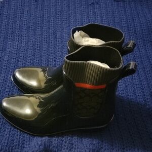 Coach Black and Red Ankle Boots